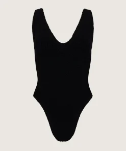 Hunza G V Neck-Sadie Swim - Black