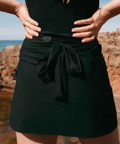 Hunza G Shorts And Skirts|Sarongs-Short Sarong - Black