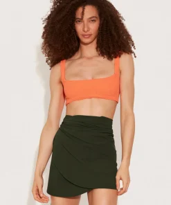 Hunza G Shorts And Skirts|Sarongs-Short Sarong - Khaki