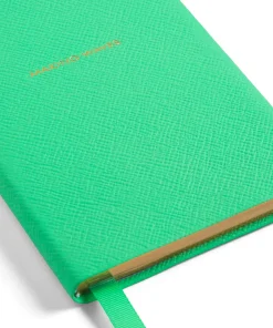 Hunza G Notebooks-Smythson X Chelsea Notebook - Lime