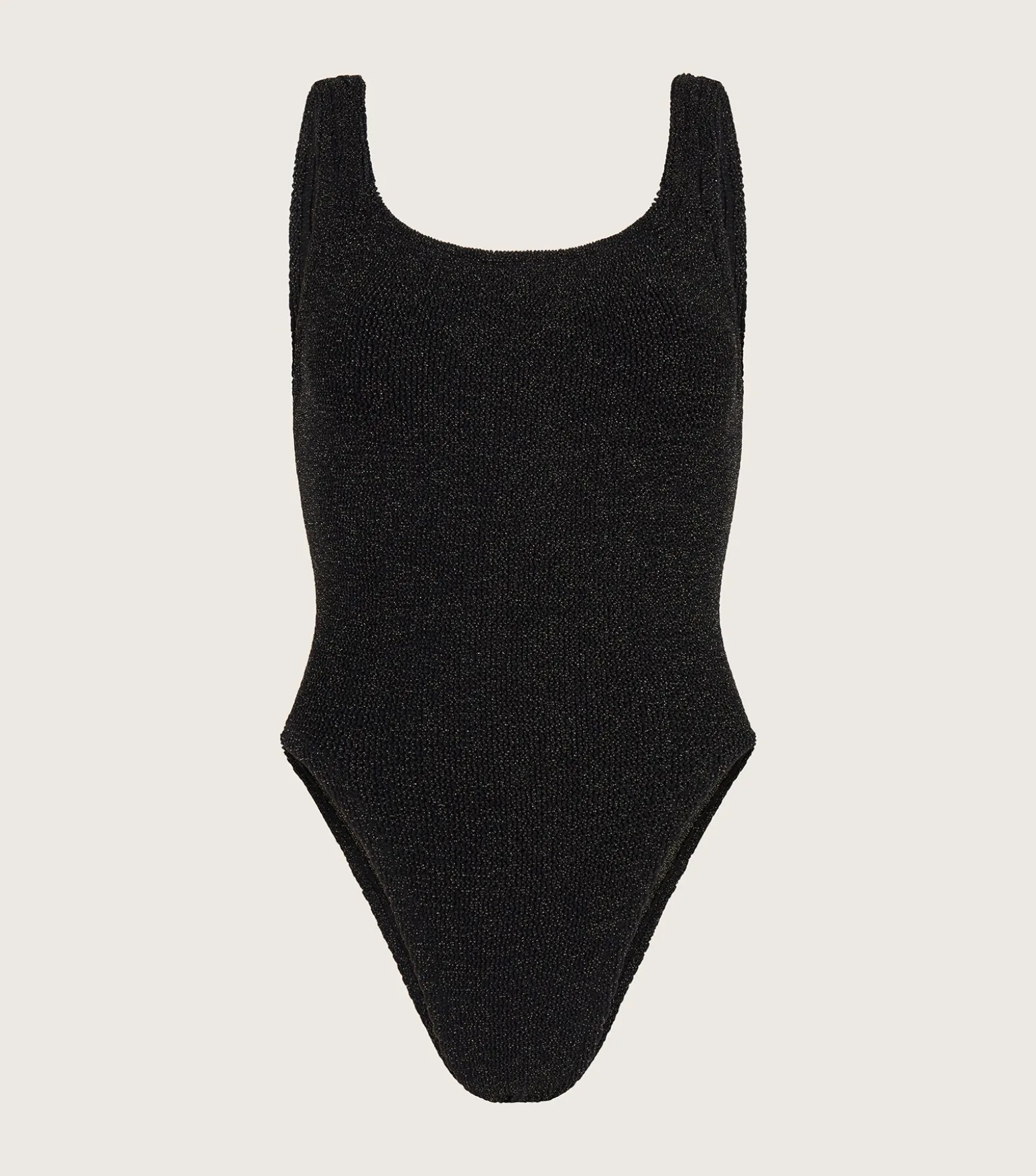 Hunza G Square Neck-Square Neck Lurex Swim - Black/Gold