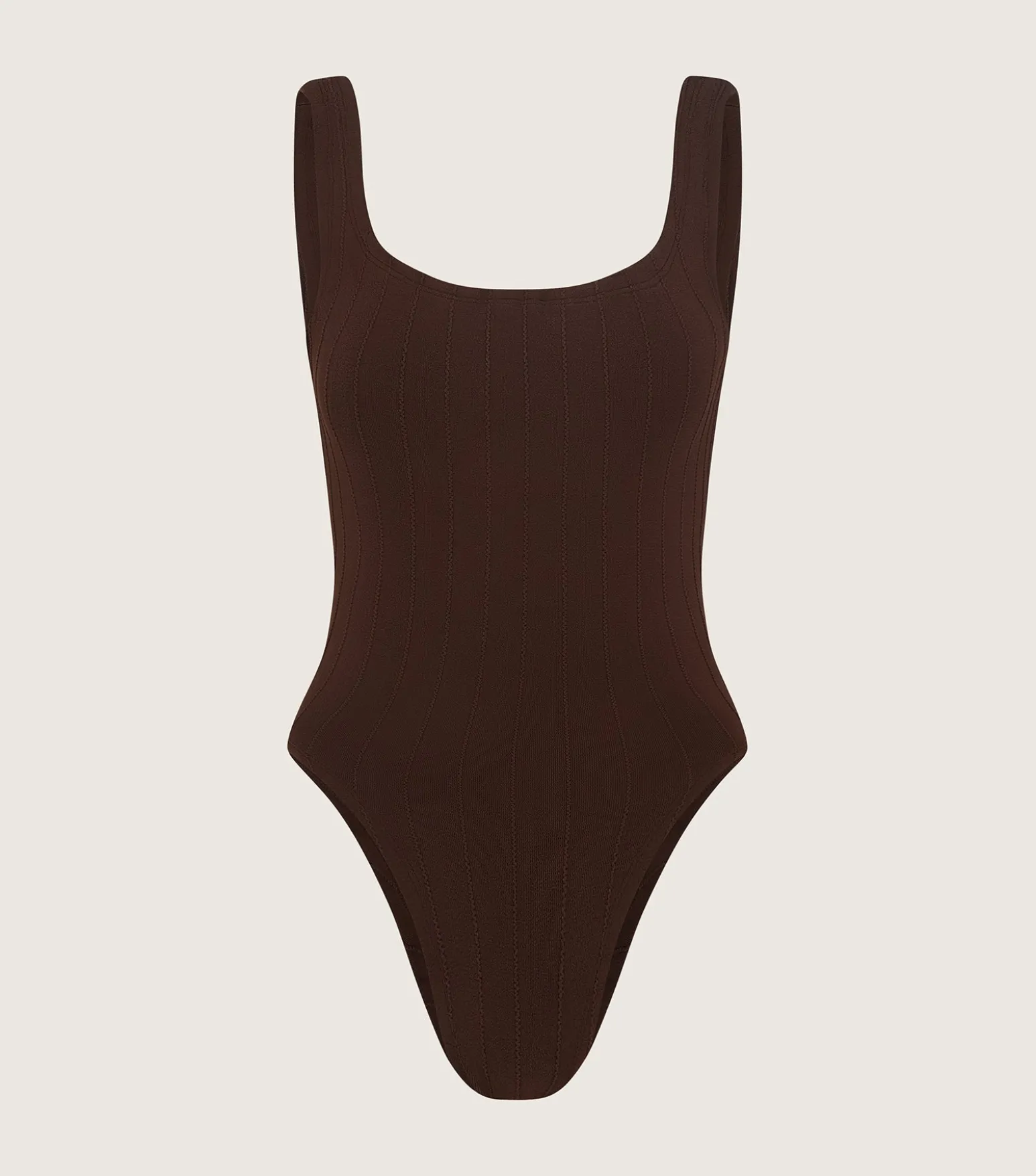 Hunza G Square Neck-Square Neck Nile Swim - Metallic Chocolate