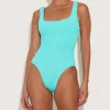 Hunza G Square Neck-Square Neck Swim - Aqua