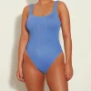 Hunza G Square Neck-Square Neck Swim - Blue Cornflower