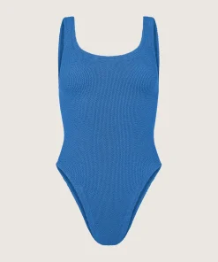 Hunza G Square Neck-Square Neck Swim - Metallic Denim