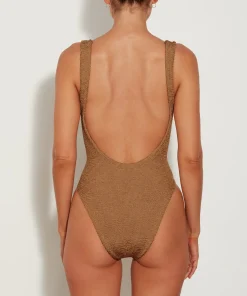 Hunza G Square Neck-Square Neck Swim - Metallic Cocoa