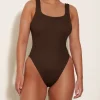 Hunza G Square Neck-Square Neck Swim - Metallic Chocolate