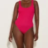 Hunza G Square Neck-Square Neck Swim - Metallic Raspberry