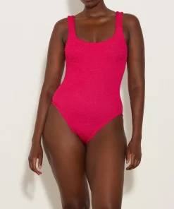 Hunza G Square Neck-Square Neck Swim - Metallic Raspberry