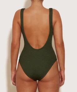 Hunza G Square Neck-Square Neck Swim - Metallic Khaki