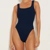 Hunza G Square Neck-Square Neck Swim - Navy