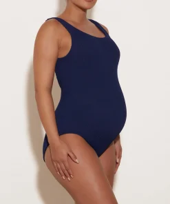 Hunza G Square Neck-Square Neck Swim - Navy