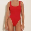 Hunza G Square Neck-Square Neck Swim - Red