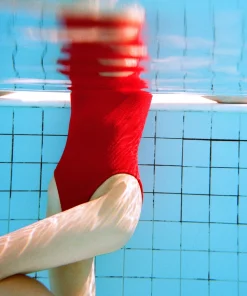 Hunza G Square Neck-Square Neck Swim - Red