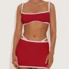 Hunza G Shorts And Skirts-Swimskirt Bikini Bottom - Red/White