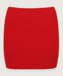 Hunza G Shorts And Skirts-Swimskirt Bikini Bottom - Red/White