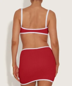 Hunza G Shorts And Skirts-Swimskirt Bikini Bottom - Red/White