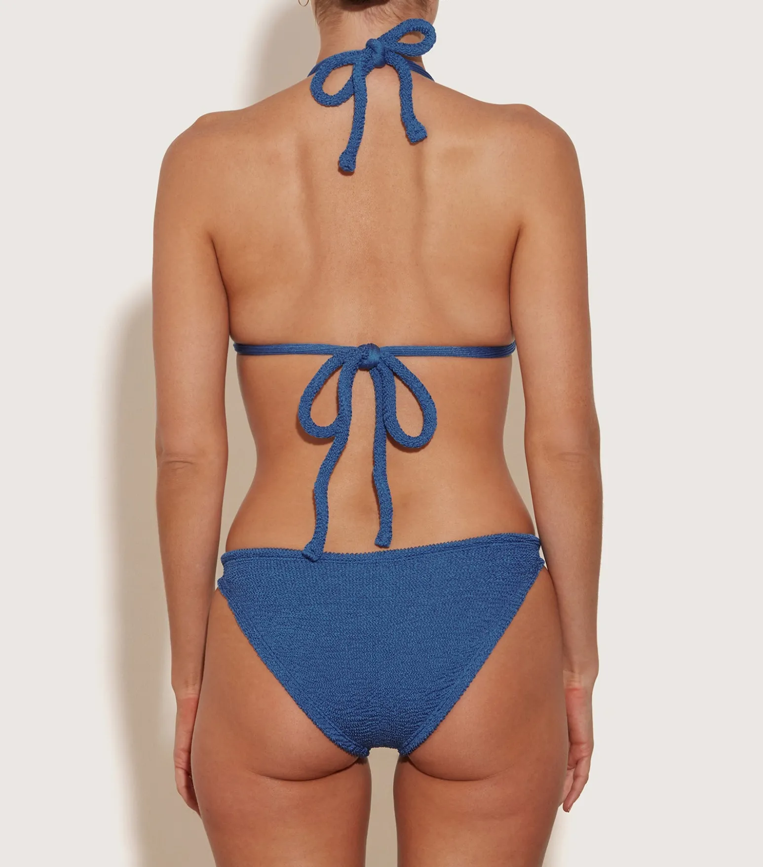 Hunza G Triangle|Bikini Sets-Tammy Bikini - Metallic Denim