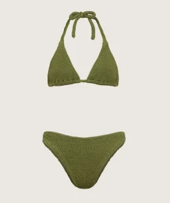 Hunza G Triangle|Bikini Sets-Tammy Bikini - Metallic Moss