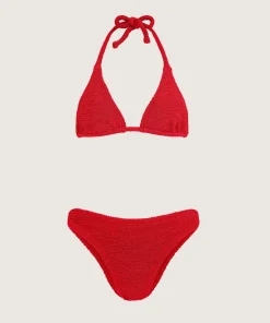 Hunza G Triangle|Bikini Sets-Tammy Bikini - Red