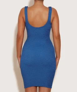 Hunza G Dresses-Tank Dress - Metallic Denim