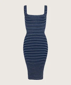 Hunza G Dresses-Tank Dress - Navy/White Stripe