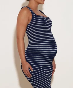 Hunza G Dresses-Tank Dress - Navy/White Stripe