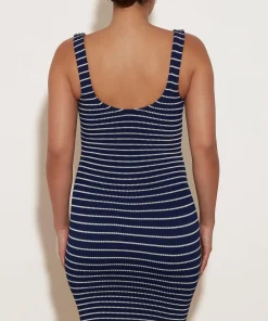 Hunza G Dresses-Tank Dress - Navy/White Stripe