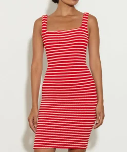 Hunza G Dresses-Tank Dress - Red/White Stripe