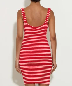 Hunza G Dresses-Tank Dress - Red/White Stripe
