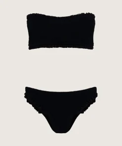 Hunza G Bikini Sets-Tracey Frill Bikini - Black