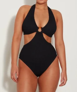 Hunza G V Neck-Ursula Swim - Black