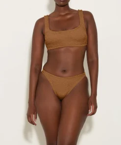 Hunza G Bikini Sets|Bralette-Xandra Bikini - Metallic Cocoa
