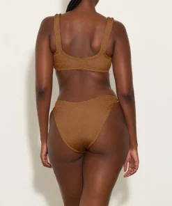 Hunza G Bikini Sets|Bralette-Xandra Bikini - Metallic Cocoa