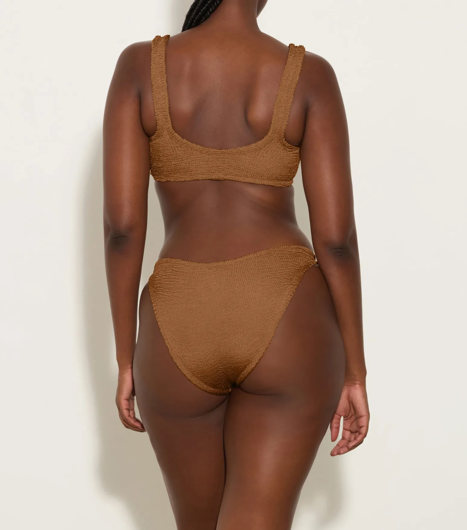 Hunza G Bikini Sets|Bralette-Xandra Bikini - Metallic Cocoa