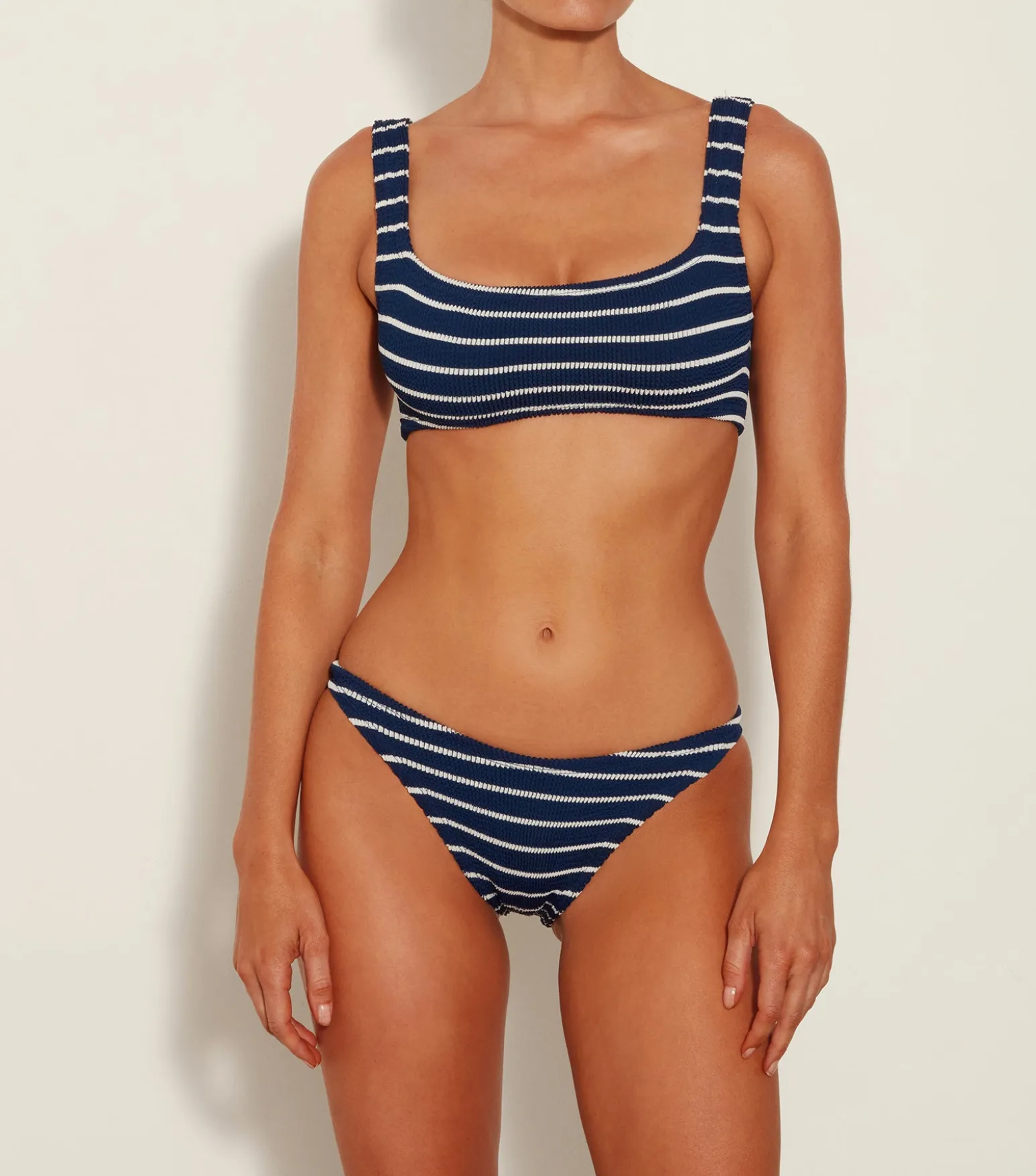 Hunza G Bikini Sets|Bralette-Xandra Bikini - Navy/White Stripe