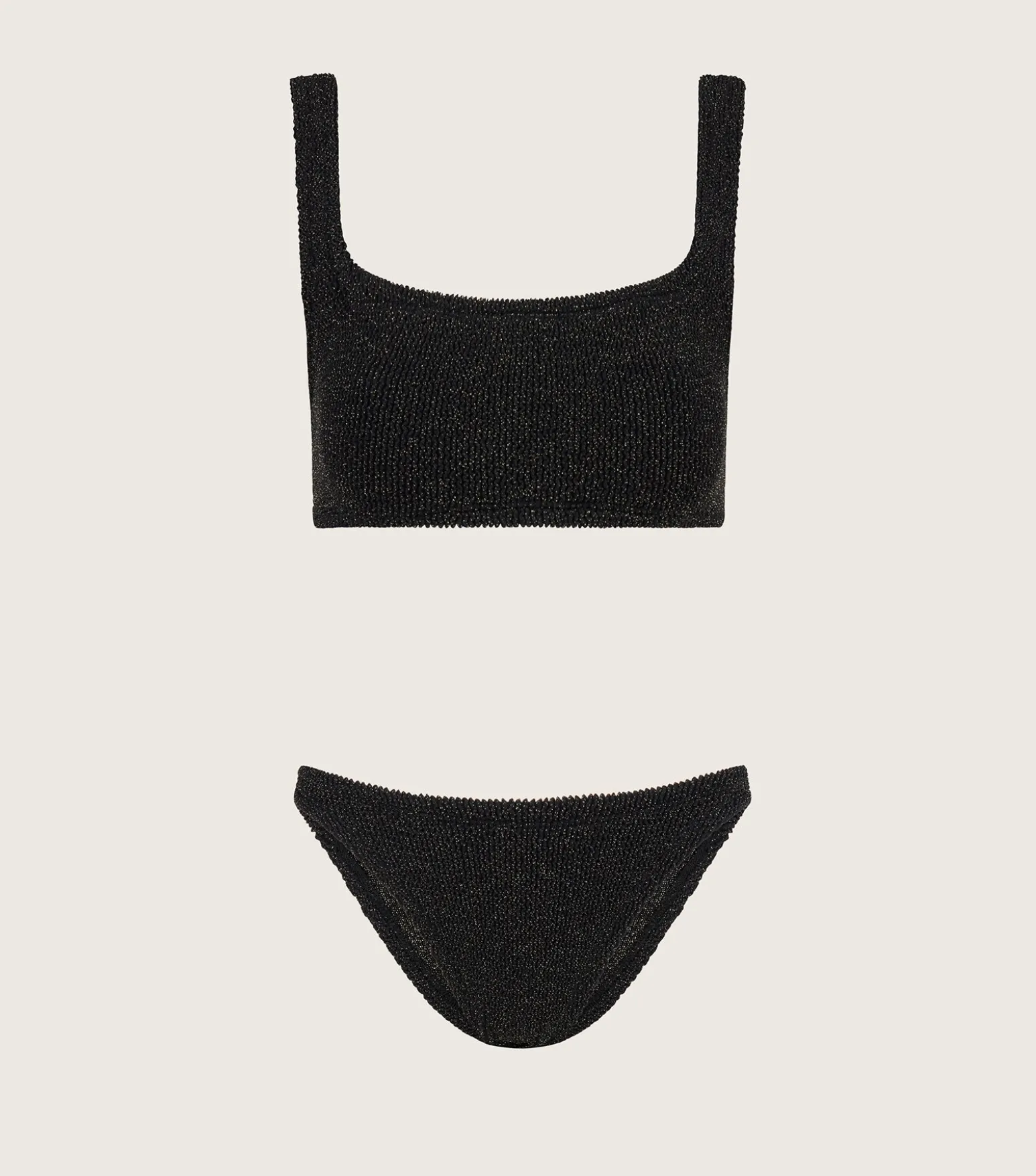 Hunza G Bikini Sets|Bralette-Xandra Lurex Bikini - Black/Gold