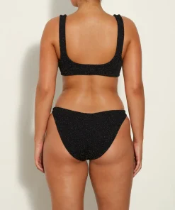 Hunza G Bikini Sets|Bralette-Xandra Lurex Bikini - Black/Gold